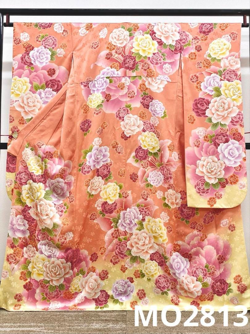 振袖 豪華 金彩 刺繍 紋意匠 薔薇 身丈164cm パールトーン加工済