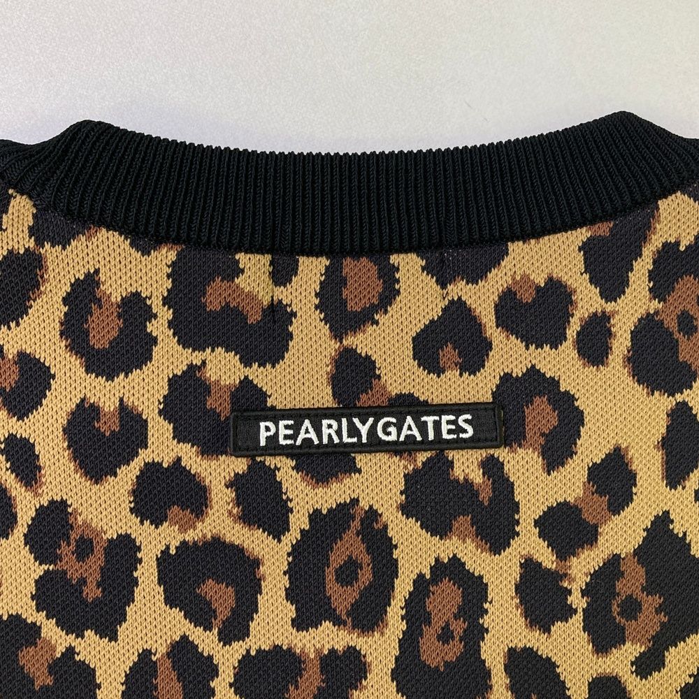 サイズ：4 PEARLY GATES パーリーゲイツ  ニットセーター レオパード柄 ブラウン系 [240101486315] ゴルフウェア メンズ ストスト サイズ：4 PEARLY GATES パーリーゲイツ ニットセーター