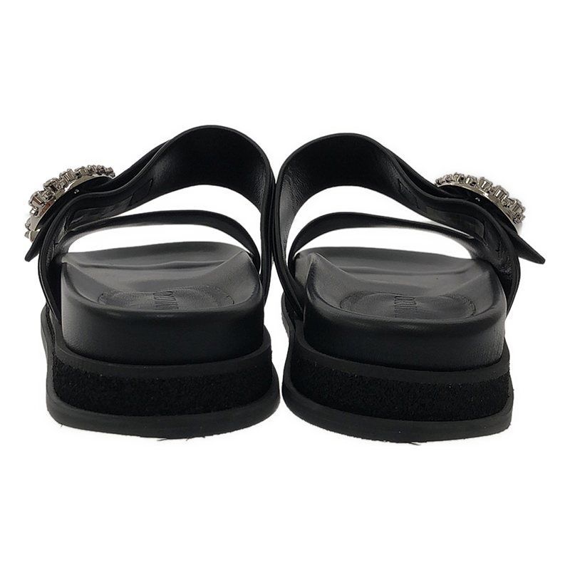 JIMMY CHOO / ジミーチュウ | MARGA FLAT レザー クリスタルバックル  