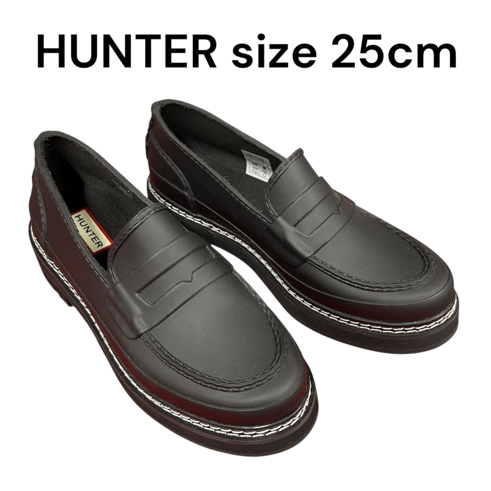ハンターHUNTER レイン ローファー 黒 ブラック 日本サイズ【25cm前後 
