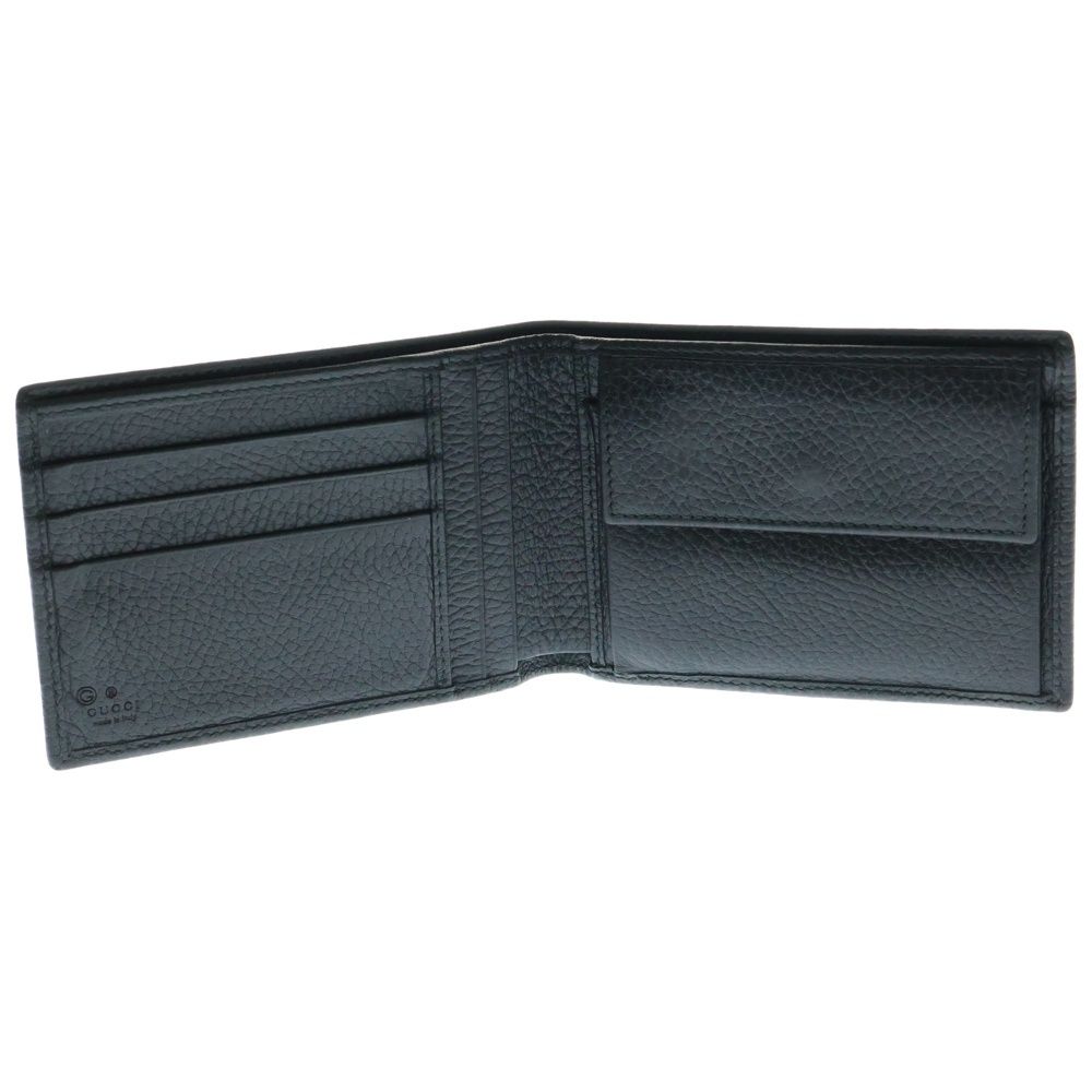 GUCCI 二つ折り財布 ブラック レザー 292534 GUCCI (グッチ) ワンポイントロゴ レザーウォレット 二つ折り