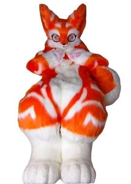 着ぐるみ ケモノ体 オレンジ Bタイプ 全身 ケモノ マスク ファースーツ