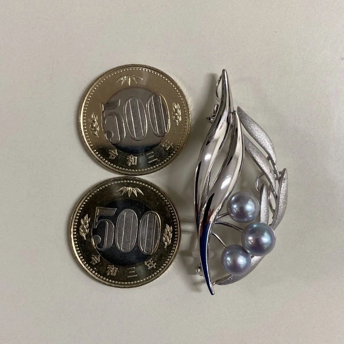 SV、あこやグレーパールブローチペンダント兼用、新品未使用品、専門店