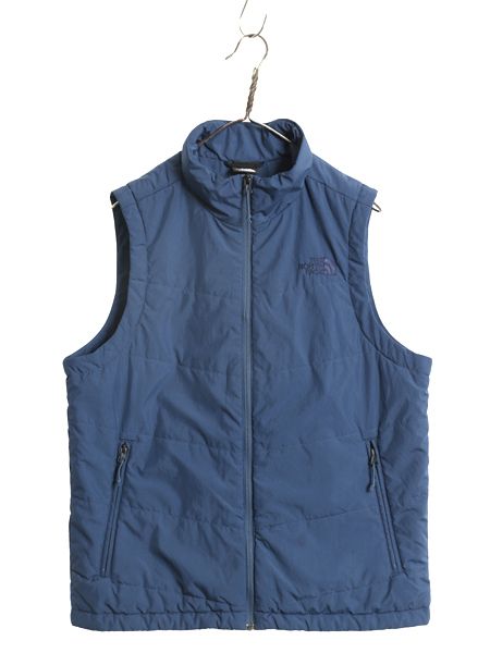 なクーポン配布中! US企画 ノースフェイス 中綿 ナイロン ベスト メンズ M 古着 フルジップ キルティング アウトドア 重ね着 前開き ハイネック ワンポイント