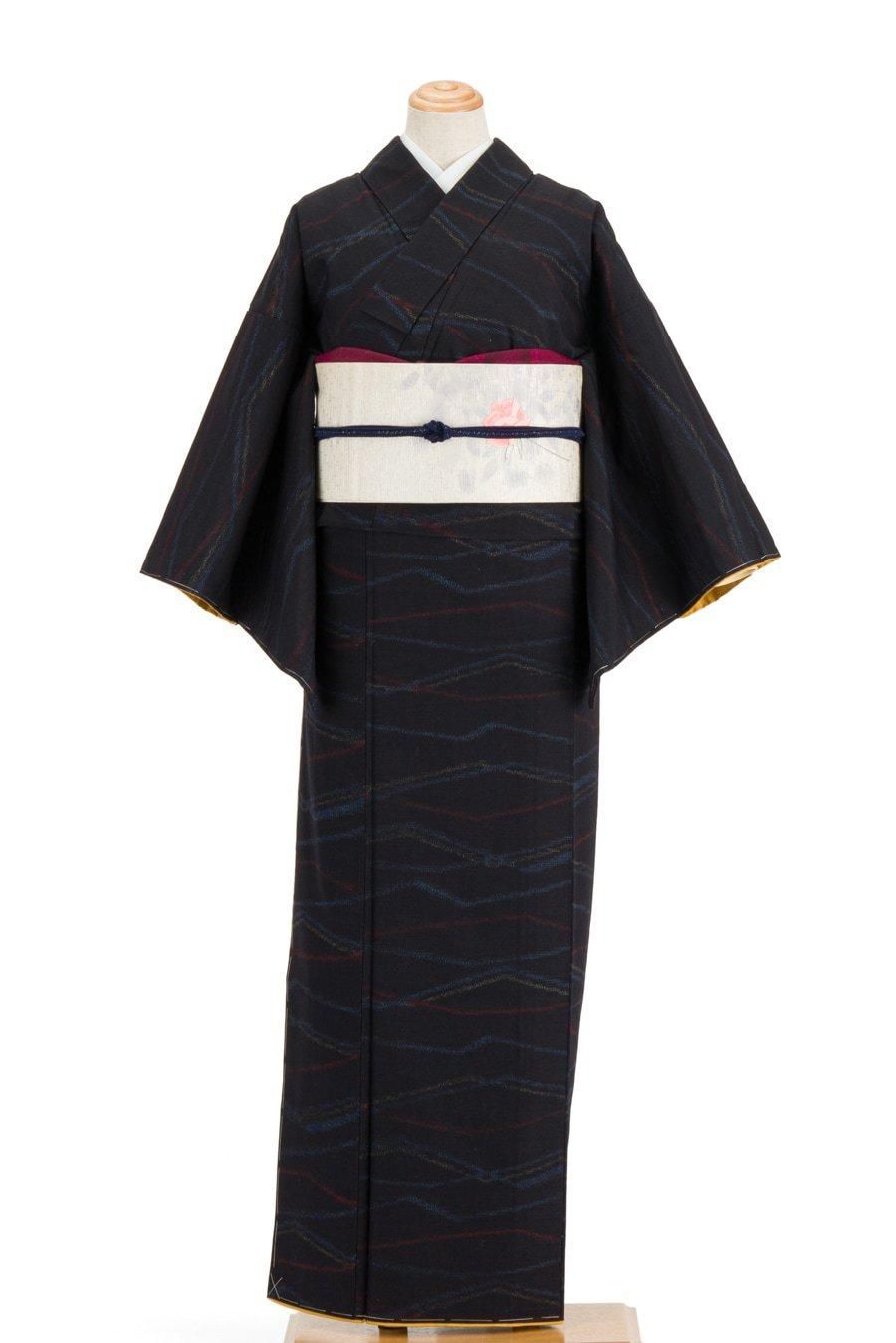 平和屋着物○上質な紬 格子柄 正絹 逸品 CAAS8581vf