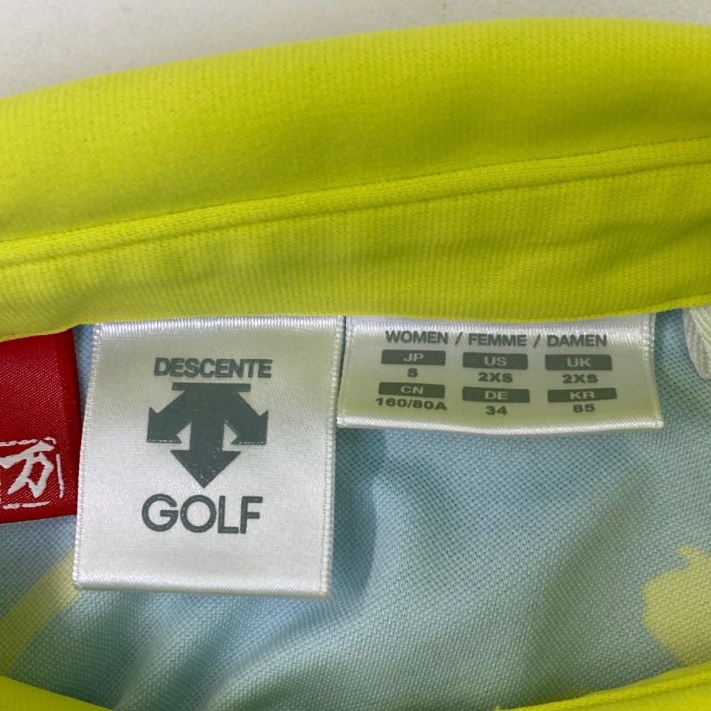 業界最安値の30%OFF～50%OFF!! サイズ S DESCENTE GOLF デサントゴルフ モデル ノースリーブ ポロ ワンピース 総柄 ブルー系 240101298253 ゴルフウェア レディース ストスト