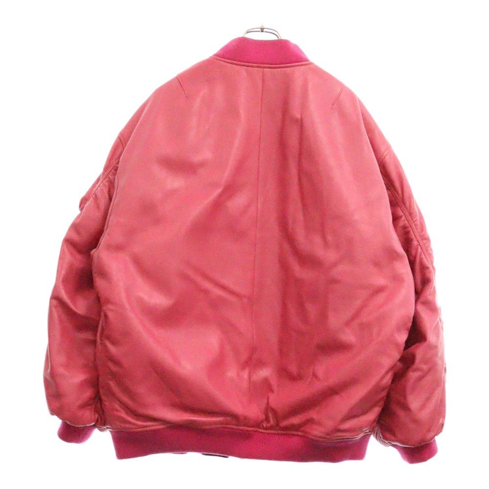 PRADAオーバーサイズ ナッパレザー ボンバージャケット ピンク Lサイズ PRADA (プラダ) オーバーサイズ ナッパレザーボンバージャケット