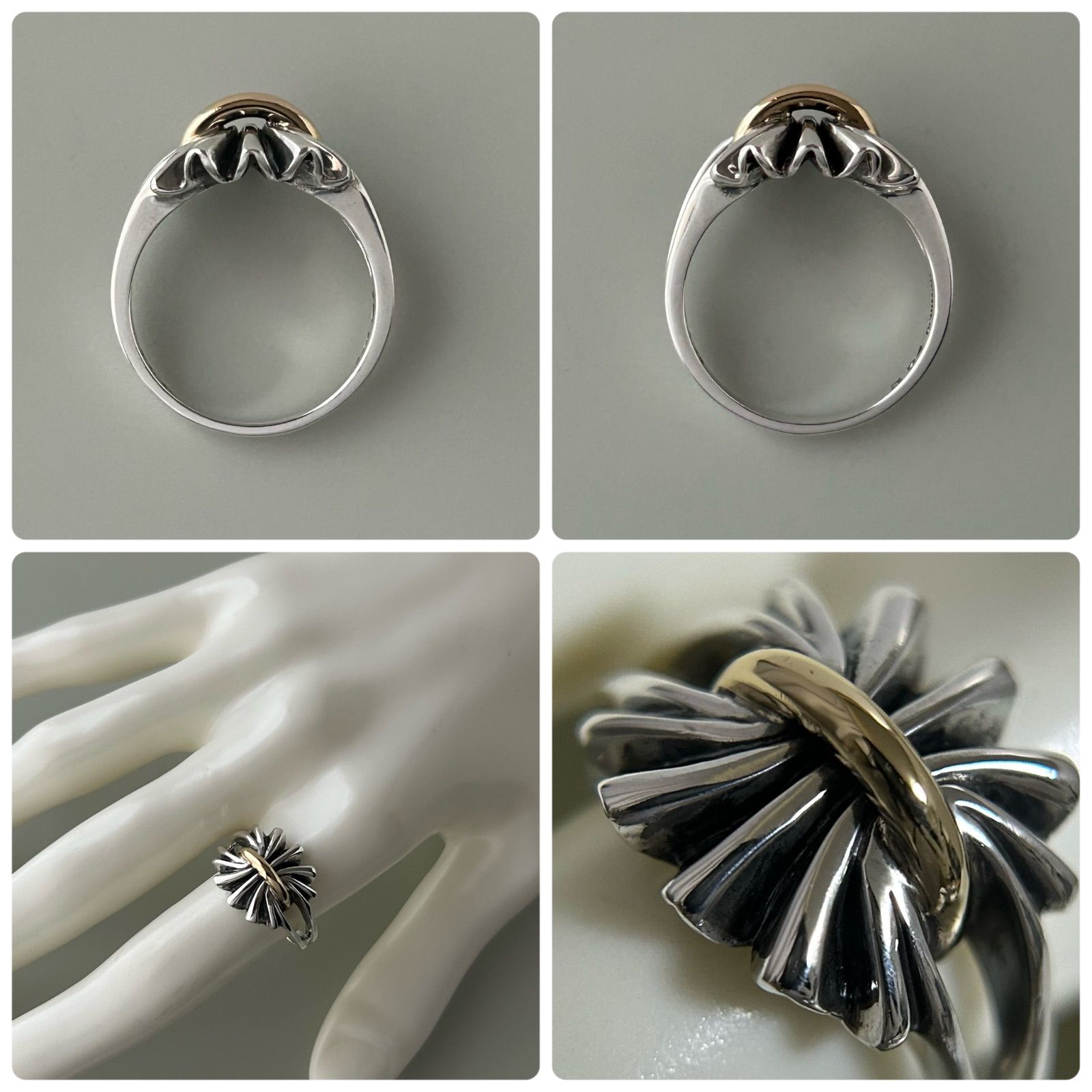 ジョージジェンセン リング 指輪 394 ギャザー BOW 925 コンビ 約16.5