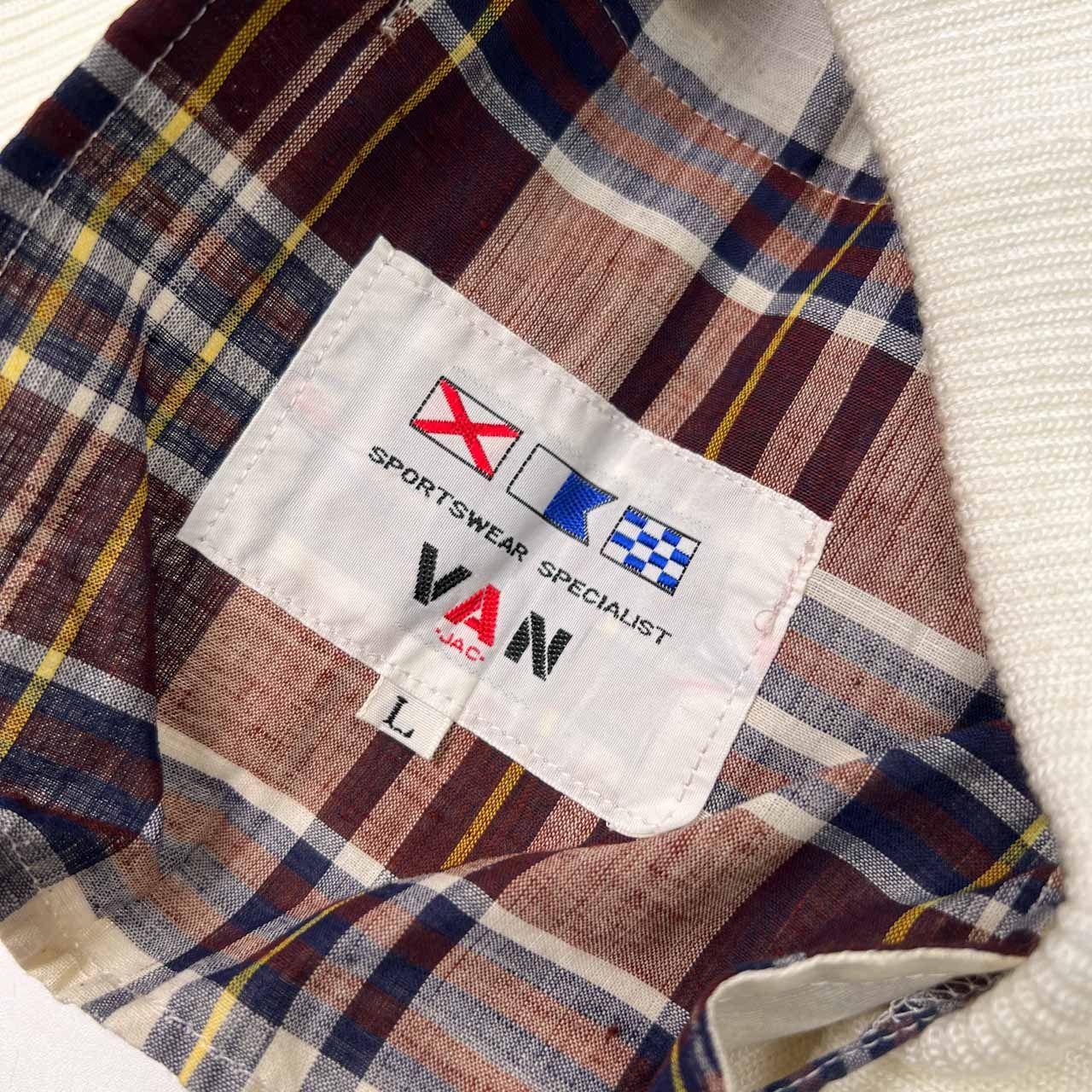 70s 当時物 VAN JAC ヴァンヂャケット SPORTSWEAR マドラスチェック柄 