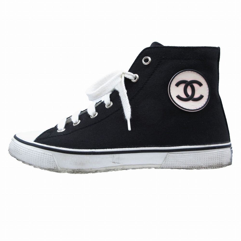 CHANEL キャンバス　スニーカー　シャネル　黒白　ココマーク シャネル CHANEL ヴィンテージ ココマーク スニーカー