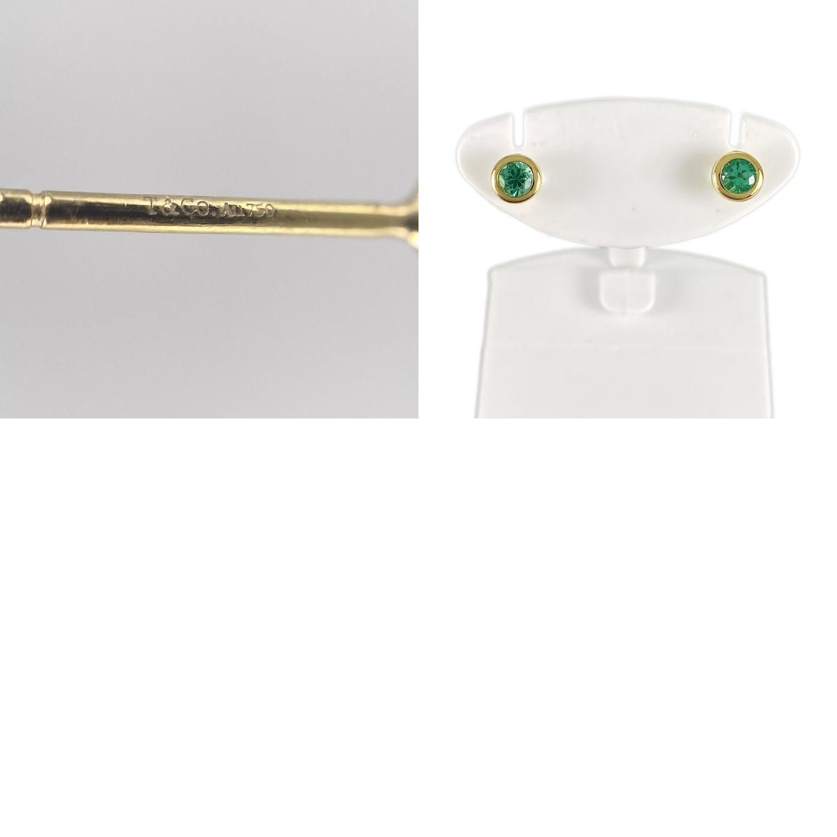 ティファニー TIFFANY&Co. バイザヤード K18YG エメラルド ピアス sss 