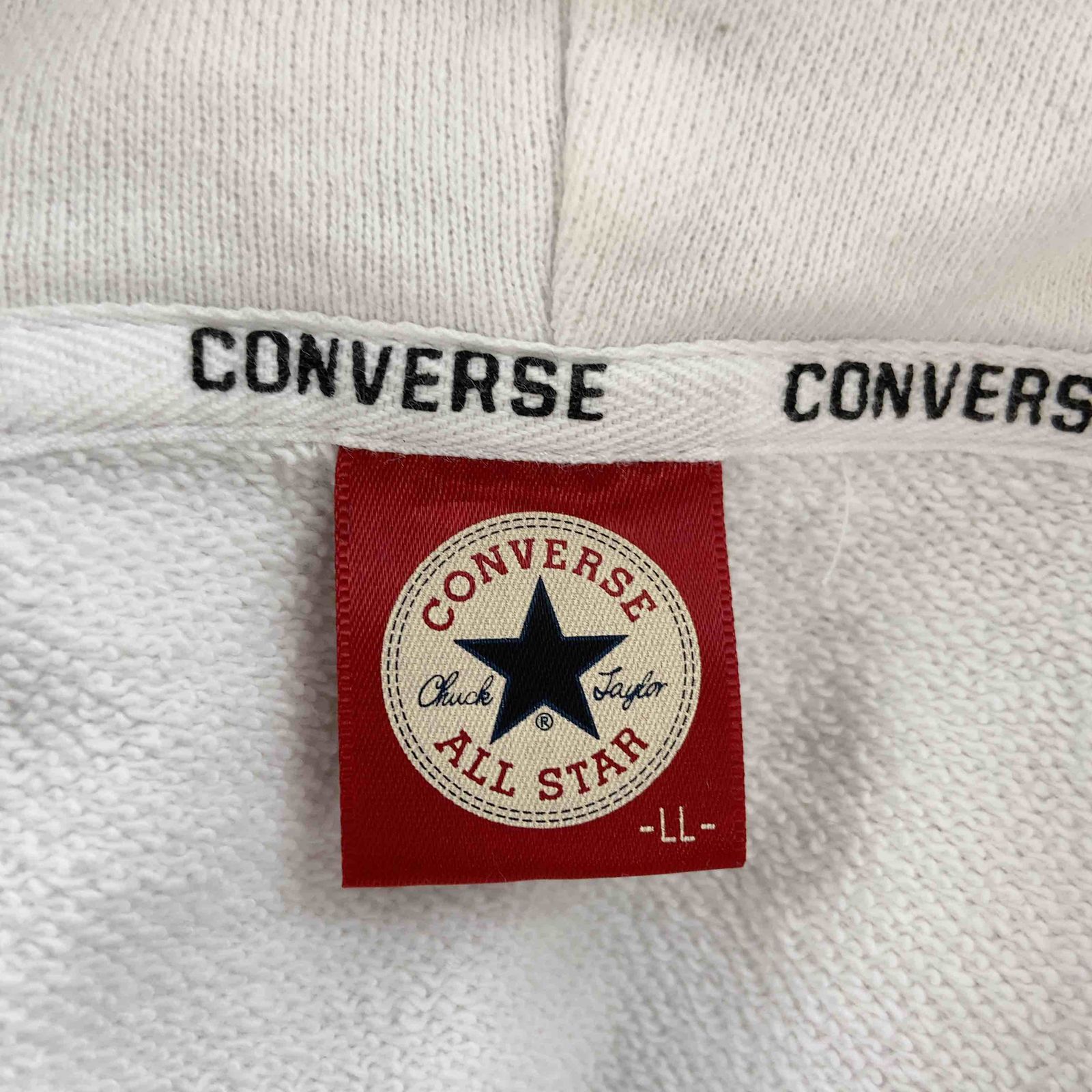 CONVERSE コンバース メンズ パーカー ホワイト ロゴ刺繍