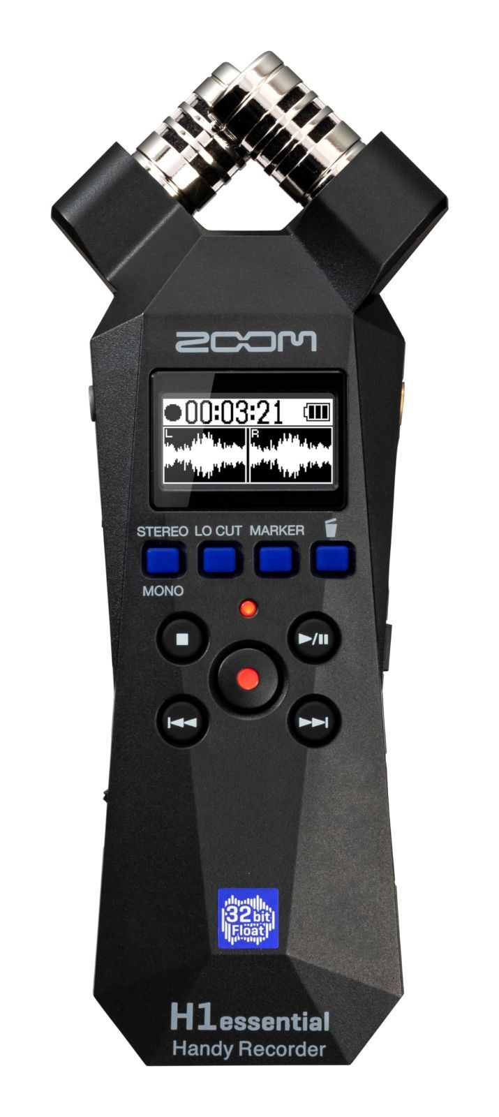 ZOOM ズームH1essential ハンディレコーダー ブラック 32bitフロート 小型 ポッドキャスト 楽器演奏 ASMR インタビュー USBマイク アクセシビリティ機能