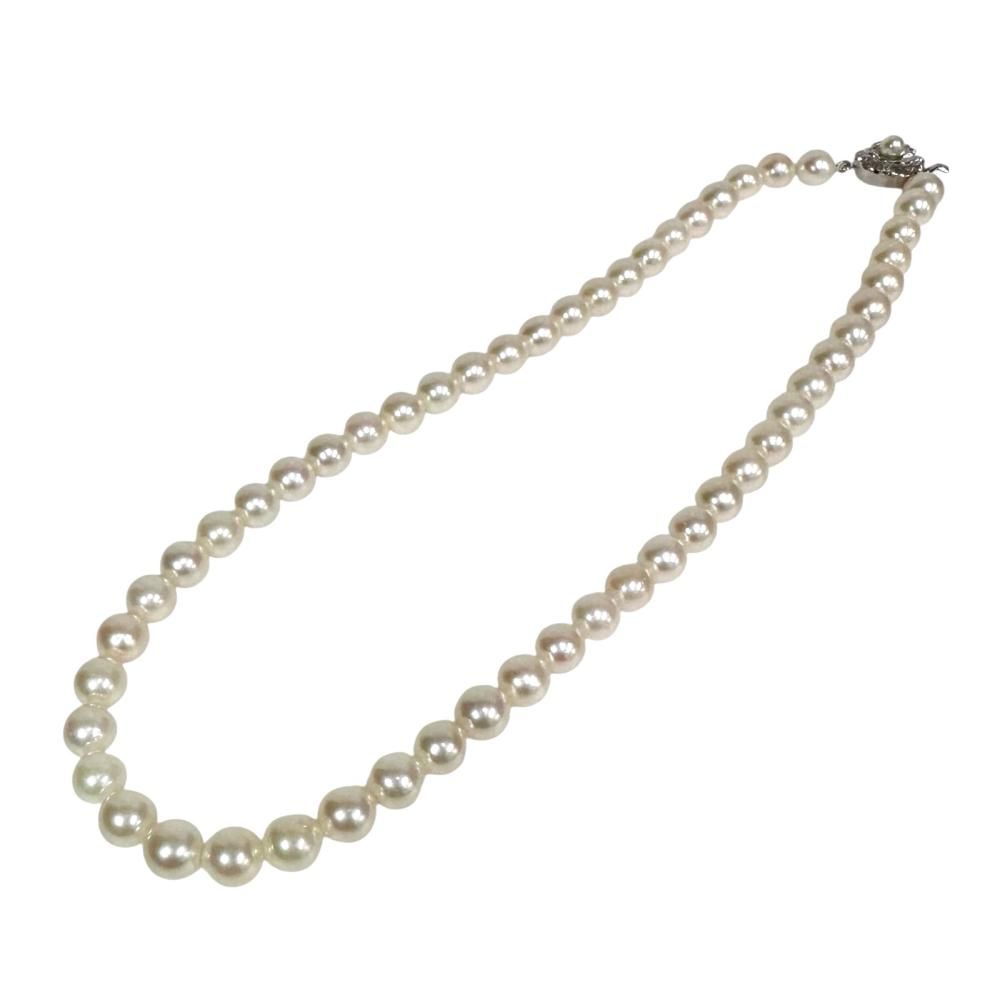 アコヤ真珠 7.6mm~7.9mm ネックレス シルバー 37.8g 43cm レディース 真子質店 NN
