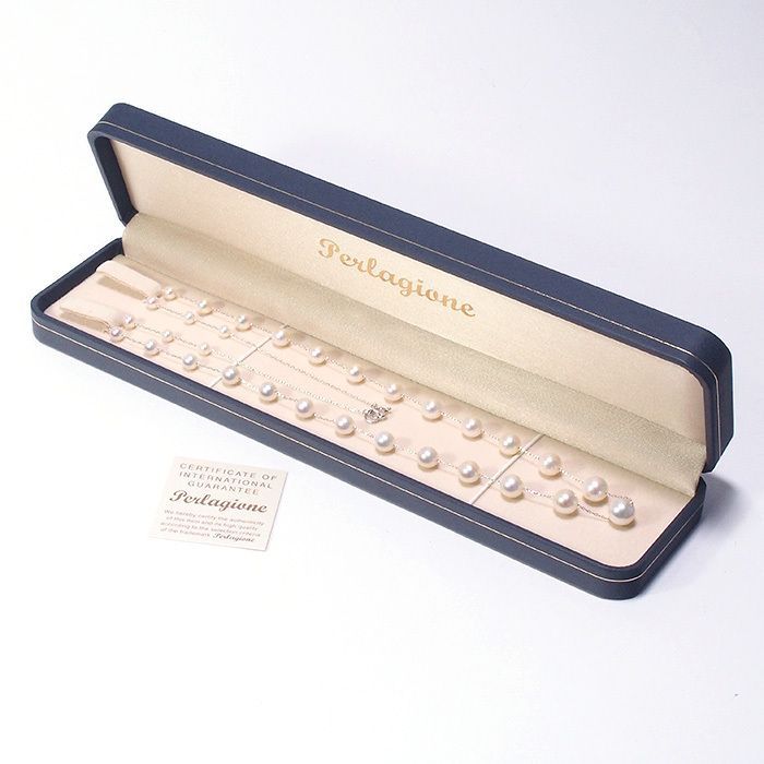 Perlagione ペルラジオーネ アコヤ真珠 ステーションネックレス ペルラジオーネ Perlagione あこやパール/4mm～8mm ステーション