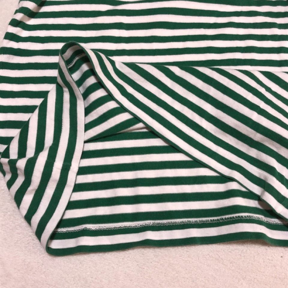 コムデギャルソン PLAY 長袖Tシャツ ボーダー　グリーン　XL PLAY COMME des GARCONS プレイ コム デ ギャルソン 長袖Tシャツ