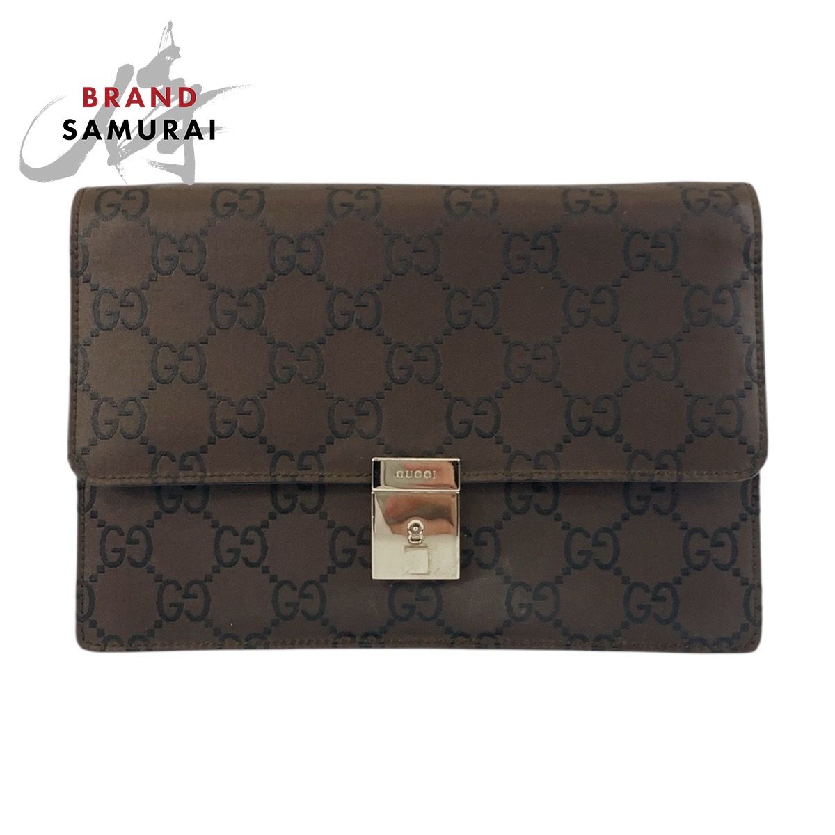GUCCI グッチ GG柄 ブラウン シルバー金具 ナイロン 018 1600