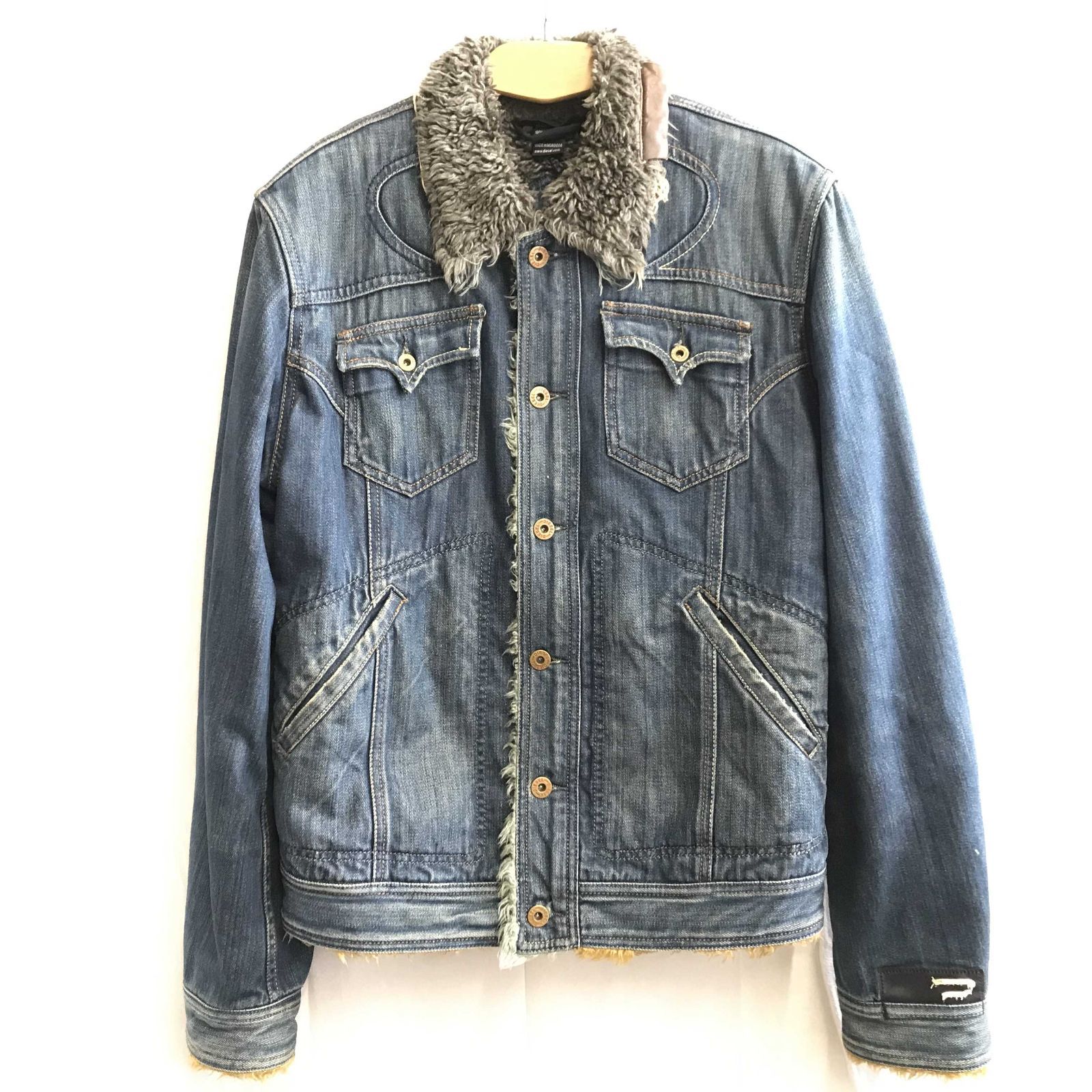 DIESEL ライダースジャケット 00E8F206010 裏ボア デニムジャケット M 