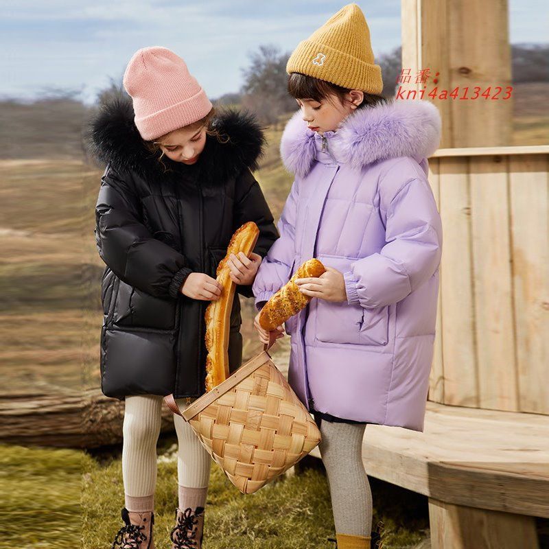 ダウンジャケット ダウンコート 子供服 女の子 キッズ ジュニア ファーフード付き 通学 コート ダウン 厚手 防寒対策 秋冬 アウター 女児 ロングコート kni4a413423 STEELWINDOWSANDDOORS_COM