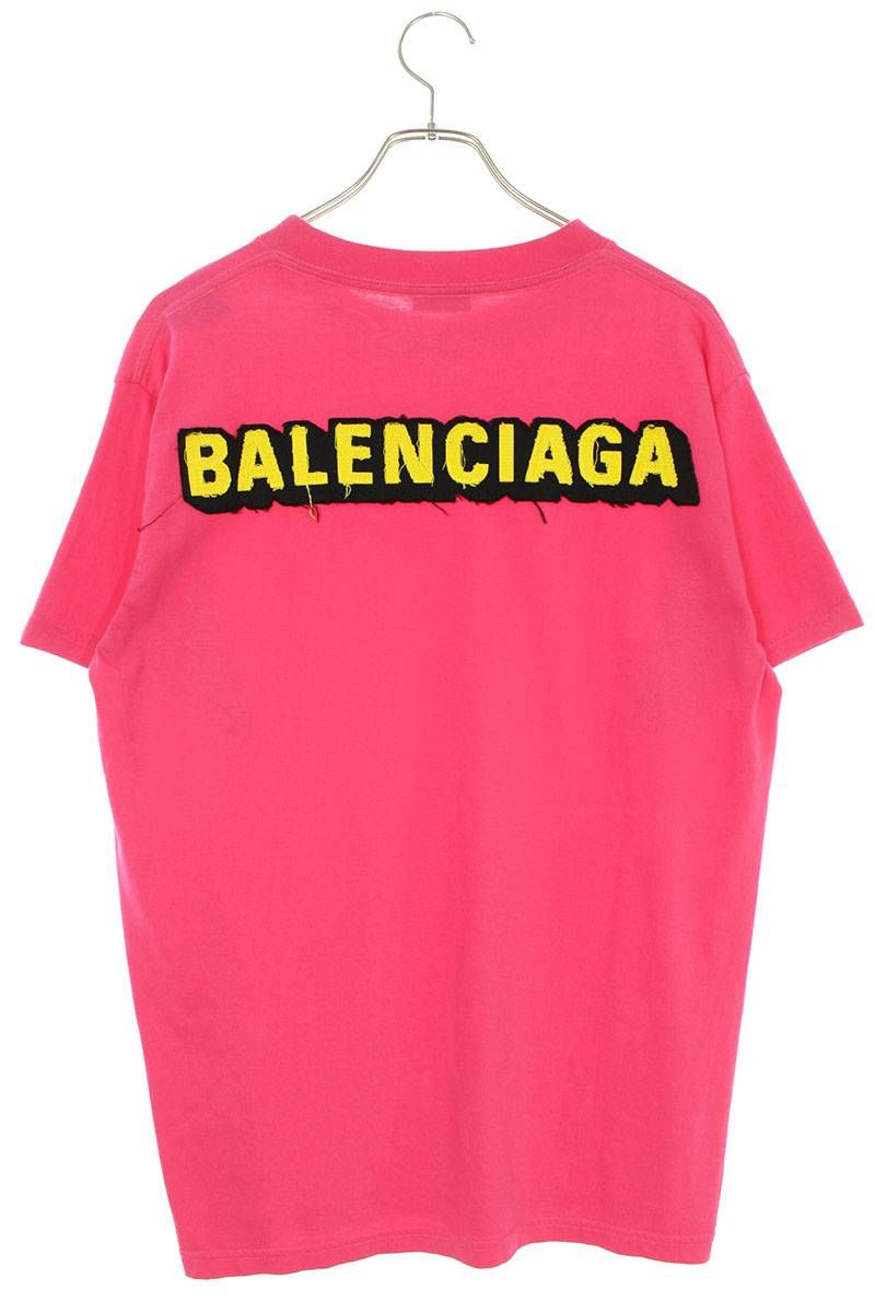バレンシアガ 518262 TAV51 ロゴ刺繍Tシャツ メンズ L | www