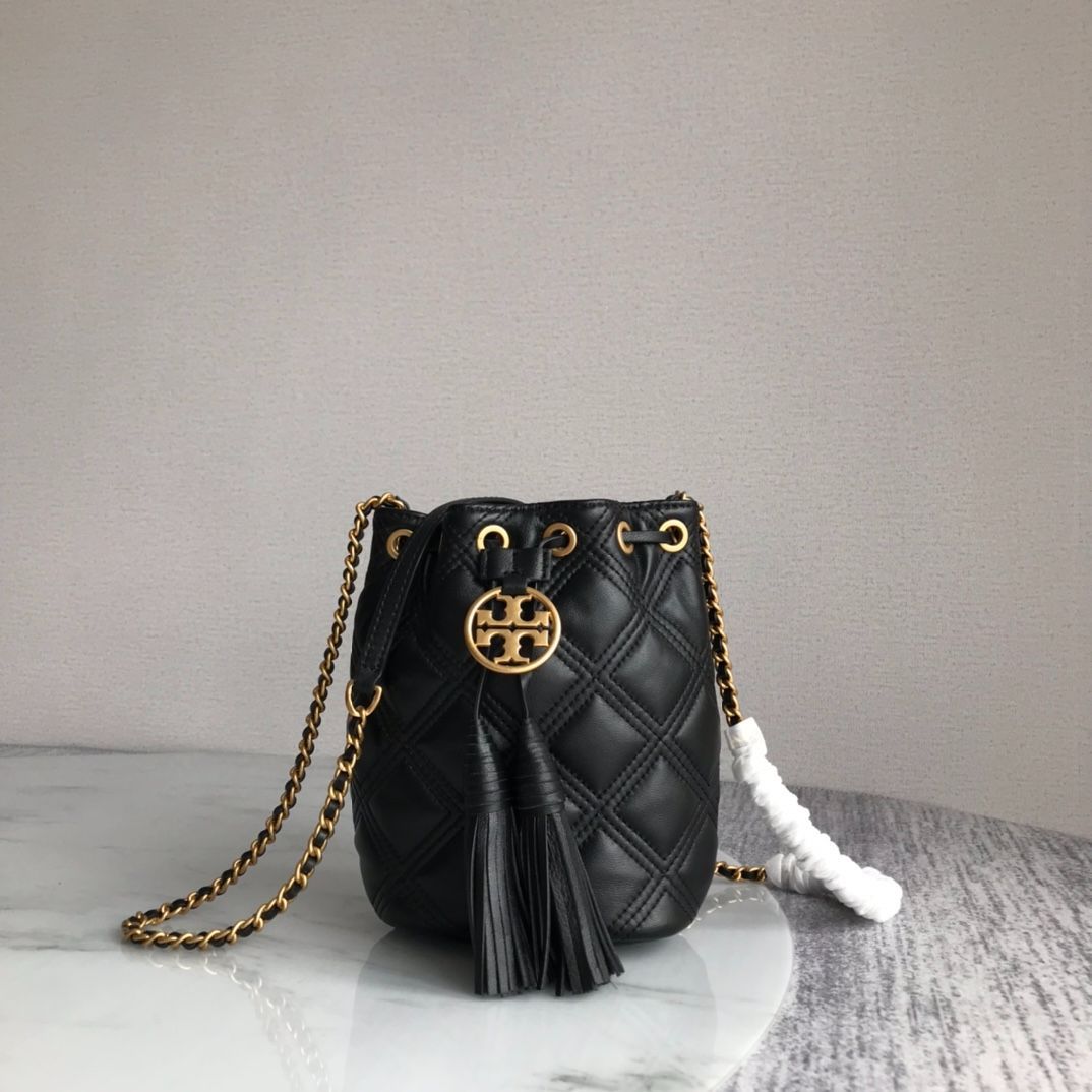 トリーバーチ TORY BURCH ミニ バケットバッグ ショルダーバッグ?ポシェット タッセル チェーン バッグ?カバン レディース フレミング  ソフト アウトレット品 ブラック #74853 - メルカリ