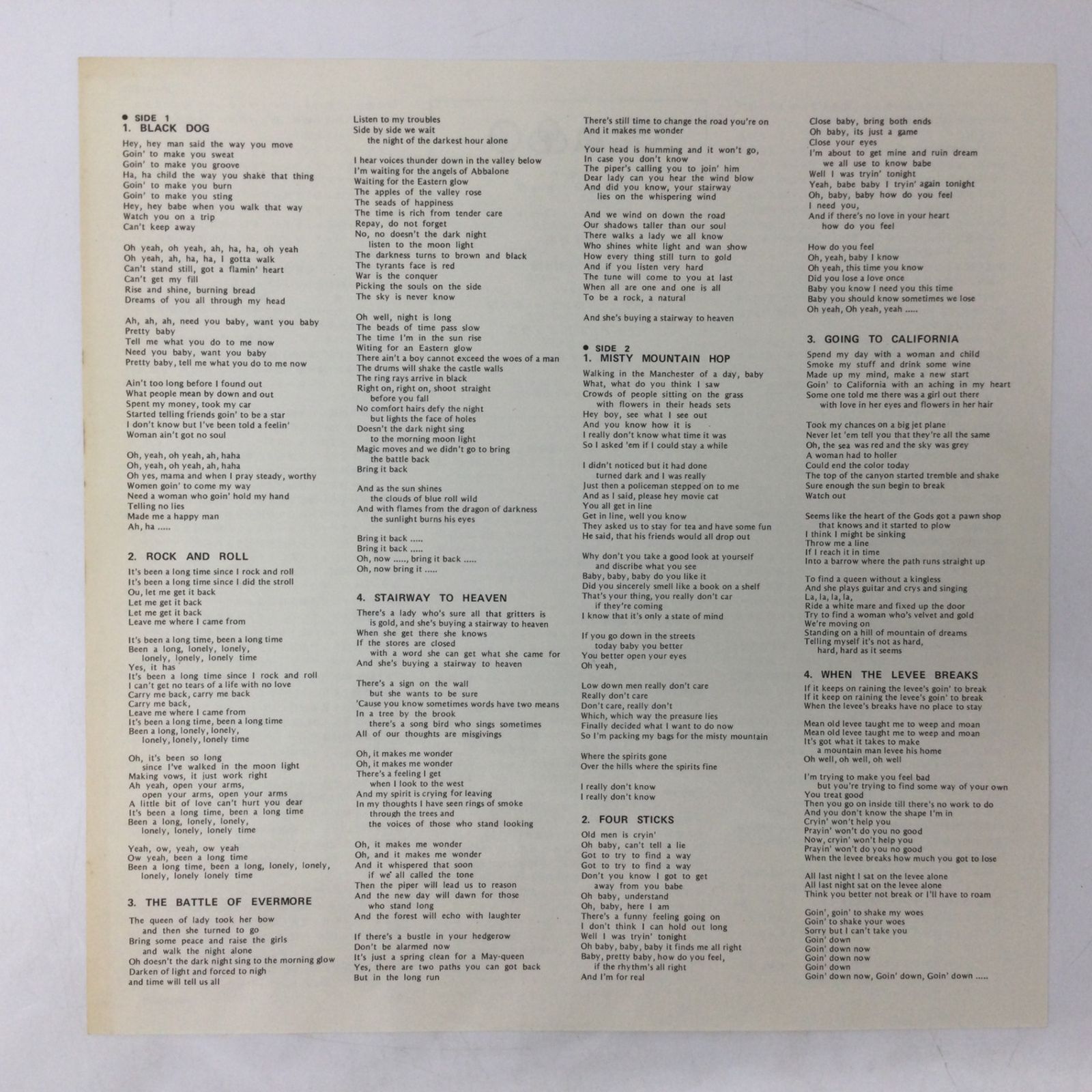 6406 【帯付】Led Zeppelin IV レッド・ツェッペリン 4 LPレコード P 