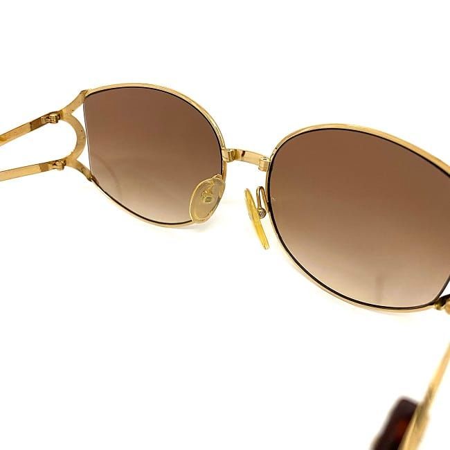 ☆美品☆ ChristianDior サングラス ブラウン べっ甲 大きめレンズ クリスチャン ディオール サングラス ブラウン ゴールド べっ甲