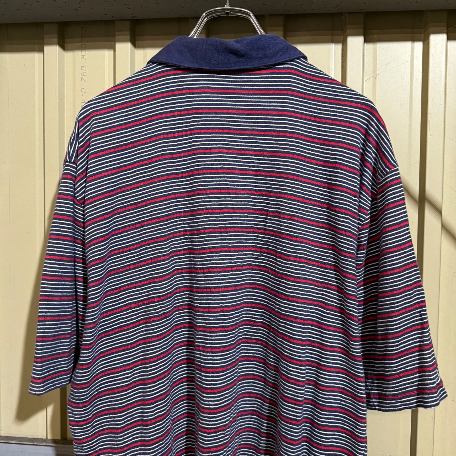 399 BROOKS BROTHERS 半袖 ボーダーポロシャツ XL ネイビー レッド 