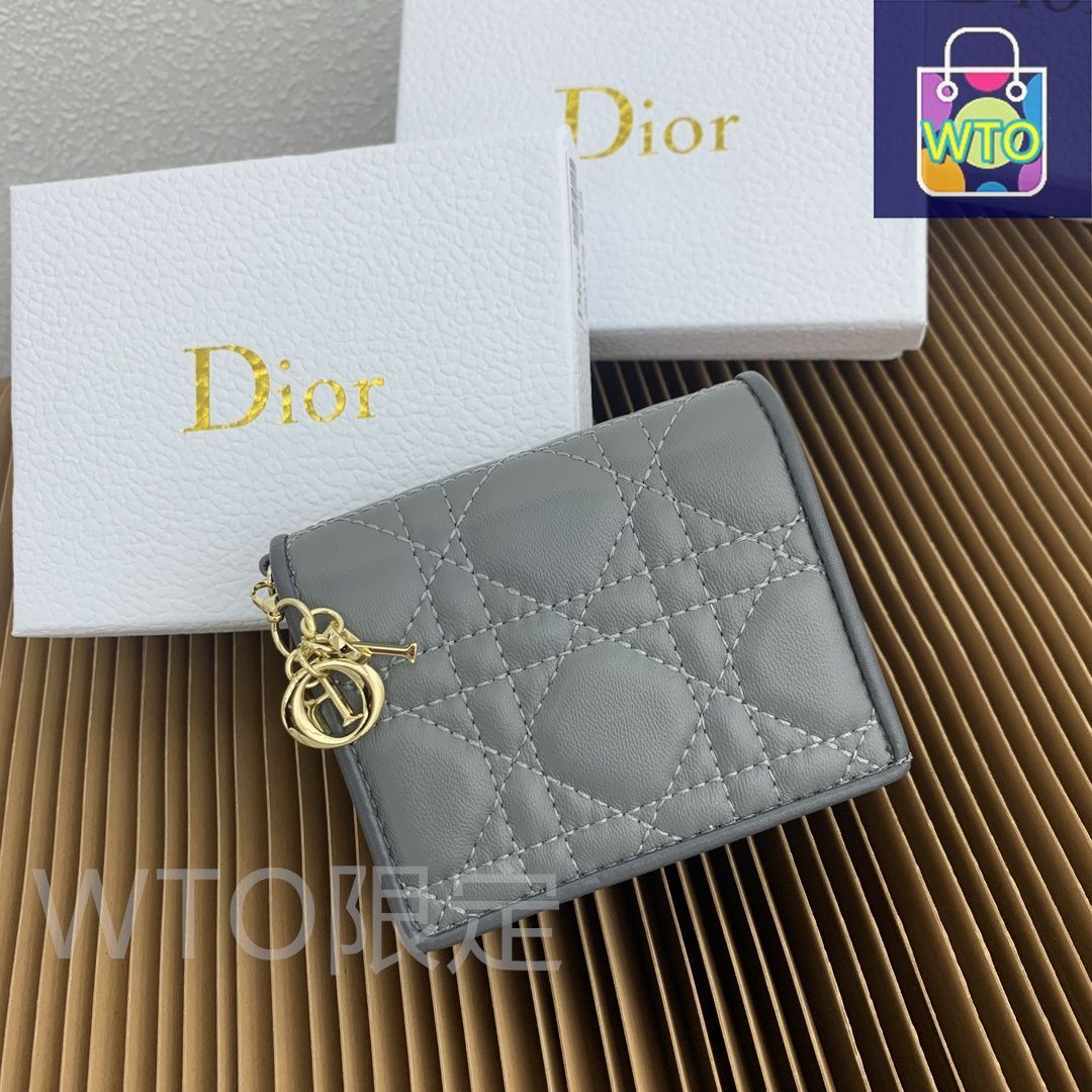 本日WTO] ミニ レディディオール ウォレット グレーシープレザー