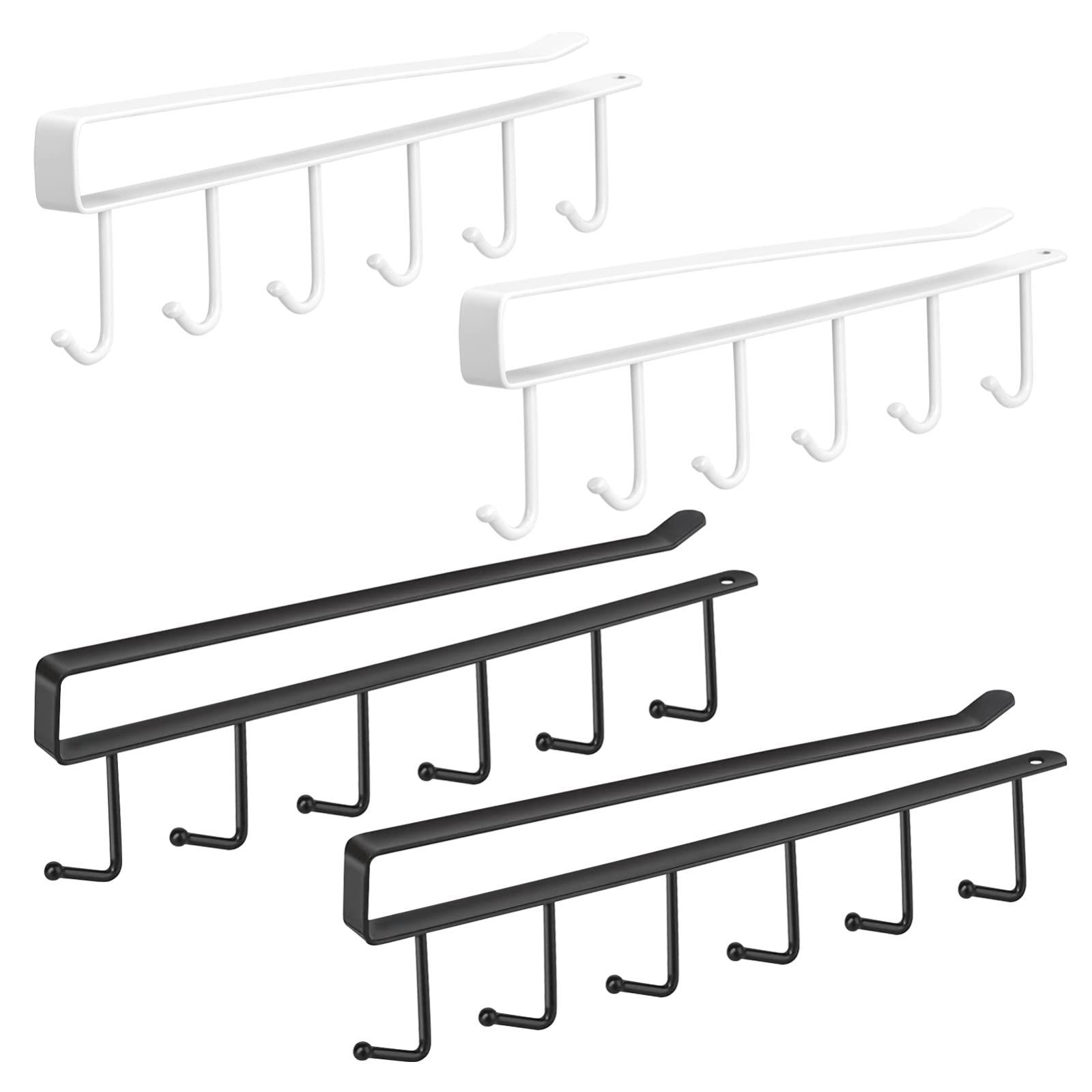 【新着商品】Skycase 4個入り キッチンツールフック 戸棚下キッチンツールフック キッチン収納 吊戸棚 カップホルダー ラック 穴あけ・ネジ止め不要 移動可能 省スペース 戸棚下収納 小物収