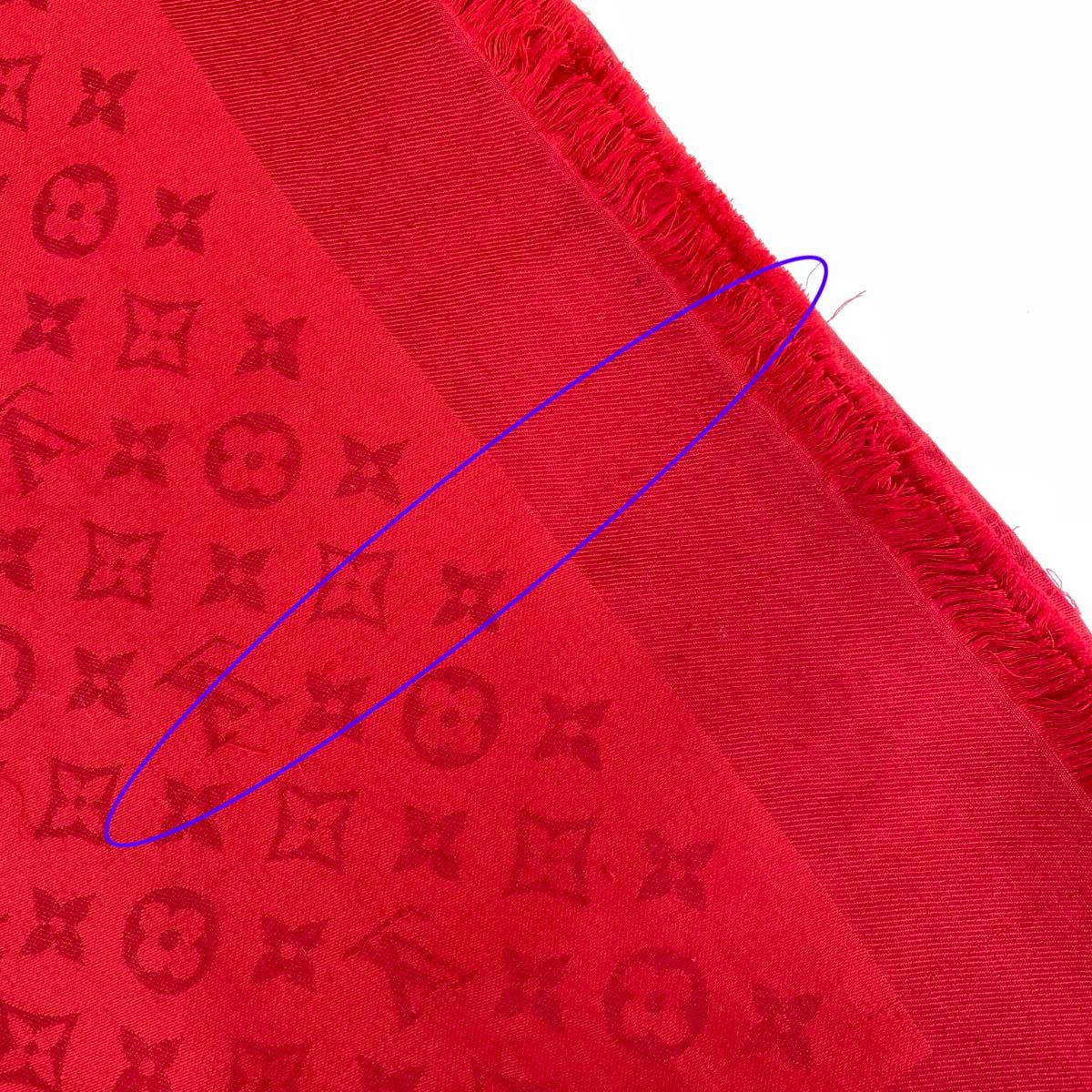 LOUIS VUITTON ルイヴィトン ウール シルク マフラー ピンク レッド エシャルプ ロゴマニア ニット □ルイ・ヴィトン□ ショール モノグラム 大判ストール シルク ウール