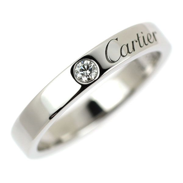 【新品同様】カルティエ　C ドゥ　エングレーブド　リング　PT950 ⚪︎Cartierカルティエ Cドゥ PT950 プラチナ リング 4.8g 9号