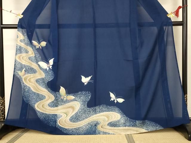 平和屋着物＊夏物　訪問着　絽　舞蝶文　正絹　逸品　AABB6712jd 平和屋着物＊夏物 訪問着 絽 舞蝶文 正絹 逸品 AABB6712jd