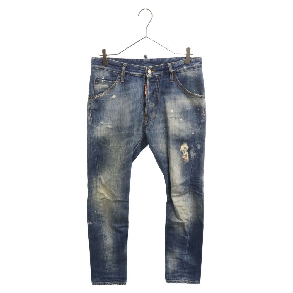 DSQUARED2 (ディースクエアード) CLASSIC KENNY TWIST JEAN クラシック ケニー ツイスト ジーン ペイント加工  ダメージ スキニーデニム S74LA0791 S30309 インディゴ - メルカリ