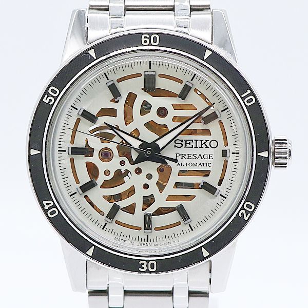 デッドストック級 保| 稼働 セイコー 4R72-00C0 プレサージュ AT スケルトン文字盤 メンズ腕時計 0026400 10ERT 16841 ABC KMR