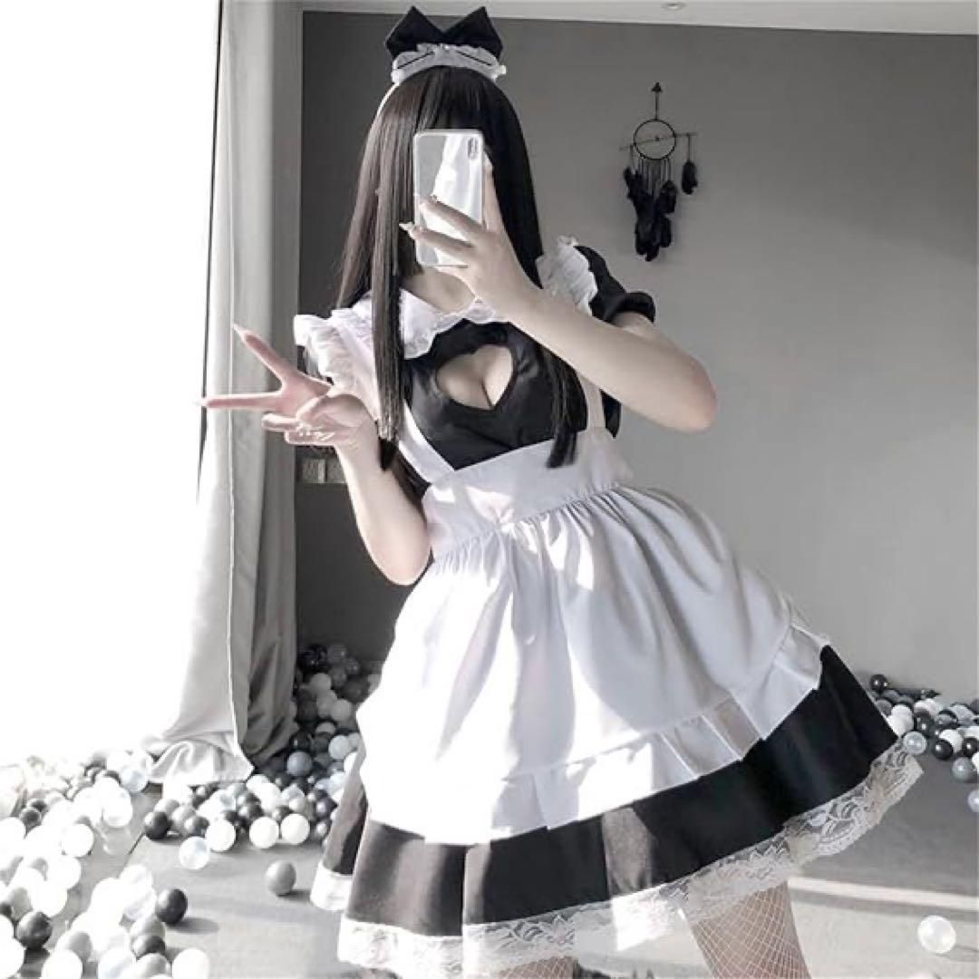 メイド服 コスプレ セット セクシー 仮装 エプロン フリーサイズ