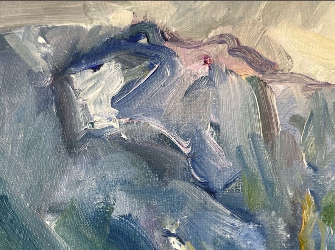 柳沢健 「穂高岳」油彩 F4号 長野県を代表する洋画家 春陽会会員 写実