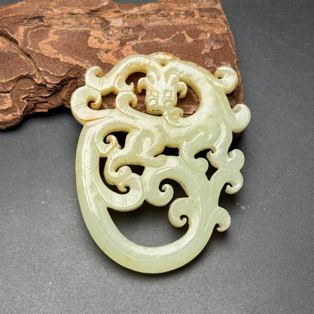 中国古美術.旧蔵品.古和田玉佩.龍鳳紋.吉祥如意.裝身具.旧時貴婦