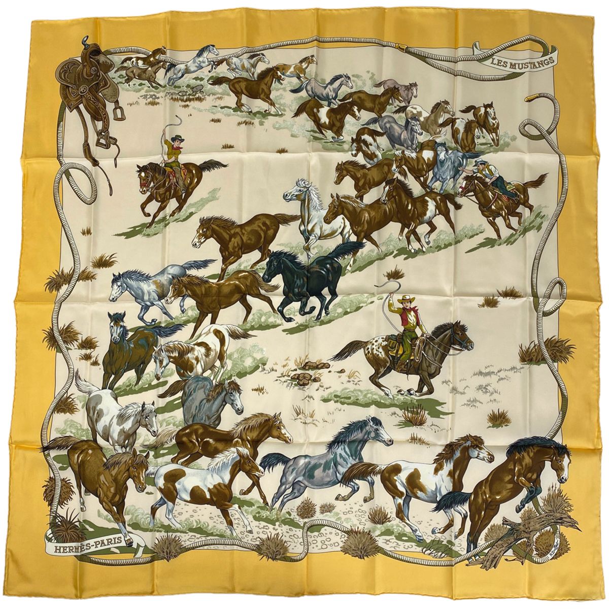 HERMES HERBES-PARIS シルクスカーフ 動植物デザイン 中古・古着通販】HERMES (エルメス) シルクスカーフ アニマル