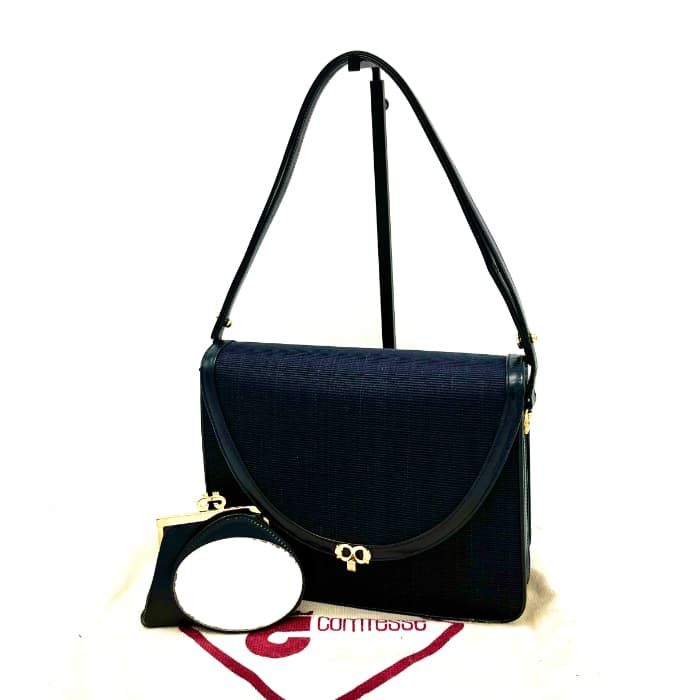 中古】良品 COMTESSE コンテス G 金具 2way ホースヘア ショルダー 