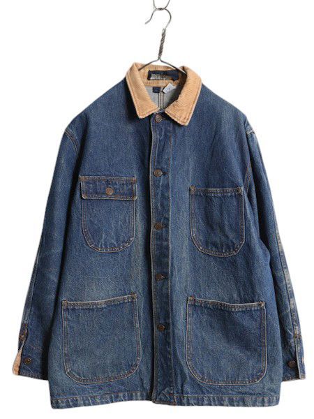 ラルフローレン メンズ カバーオール デニムジャケット M ヴィンテージ加工 中古・古着通販】POLO RALPH LAUREN (ポロ・ラルフローレン