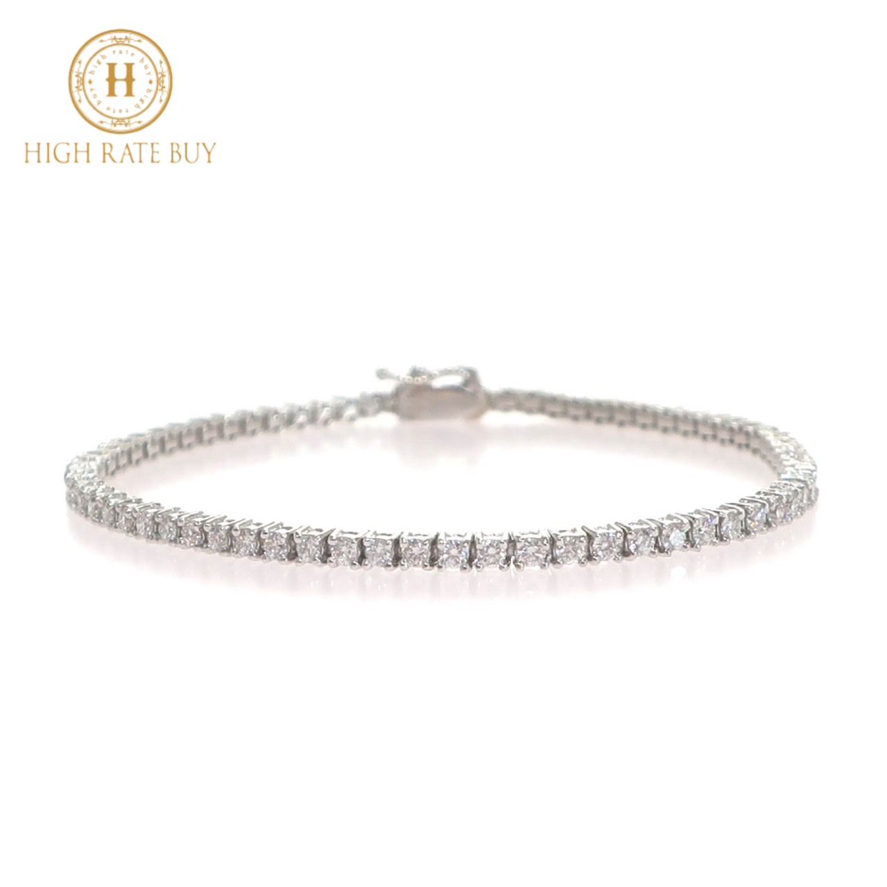 未使用品】テニスブレスレット Pt850 プラチナ ダイヤモンド 2.00ct 