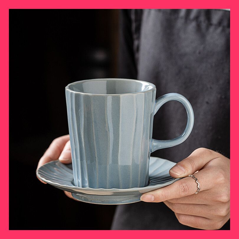 レトロ セラミック コーヒーカップソーサー 洗練された セット