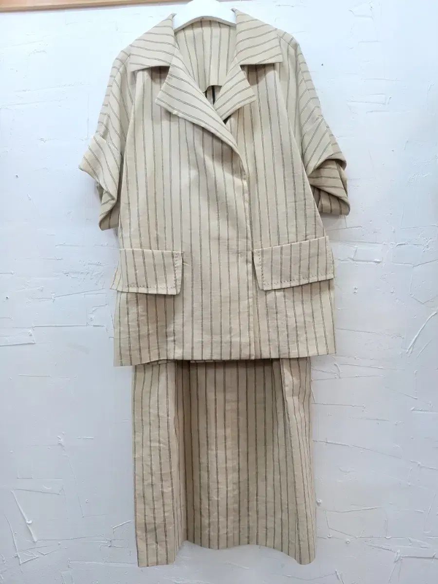リネン 上下セット スカート セット 66size