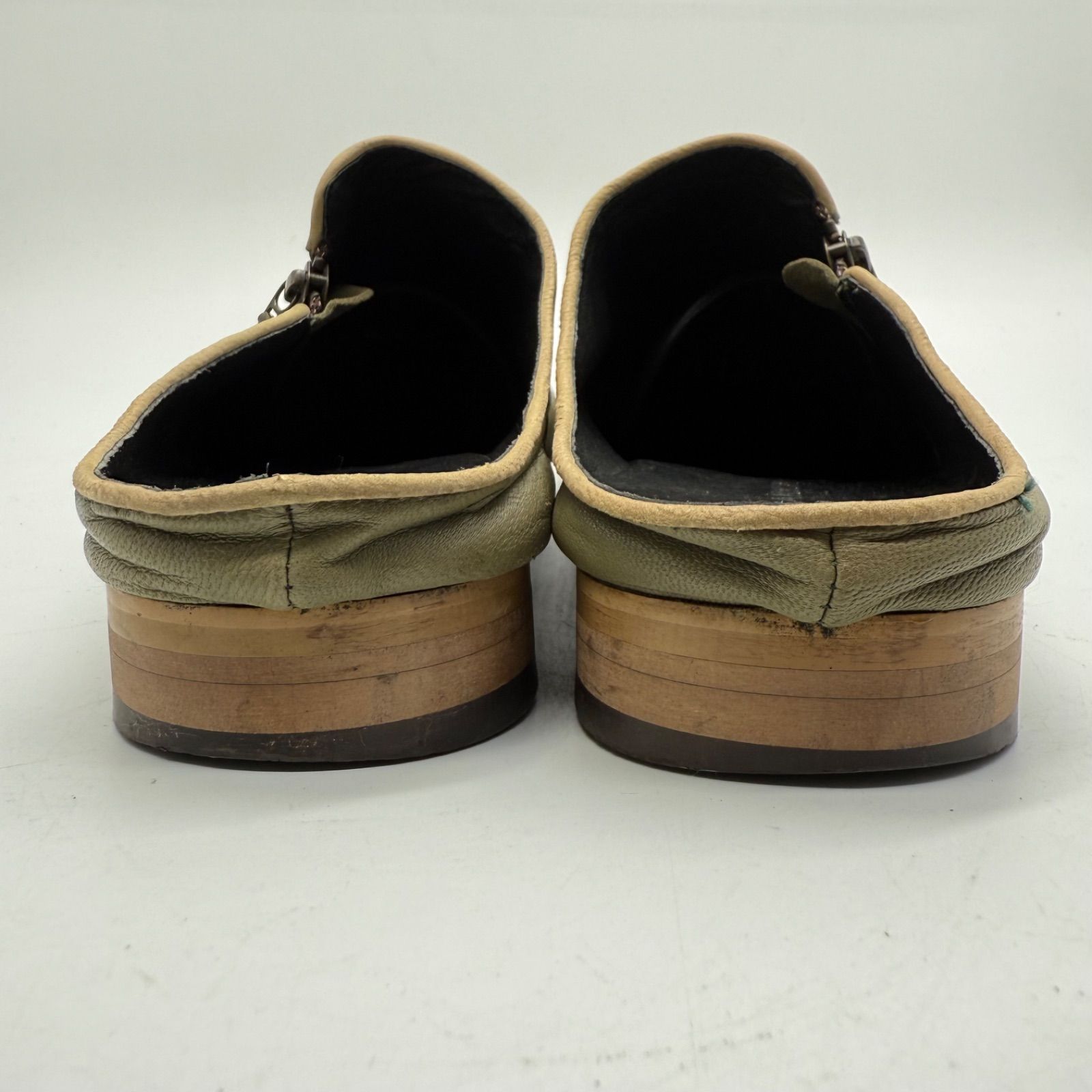 alfredoBANNISTER メンズミュール 本革レザー お兄系 Y2K美品 ALFREDO BANNISTER 00s y2k zip design leather mule shoes 42