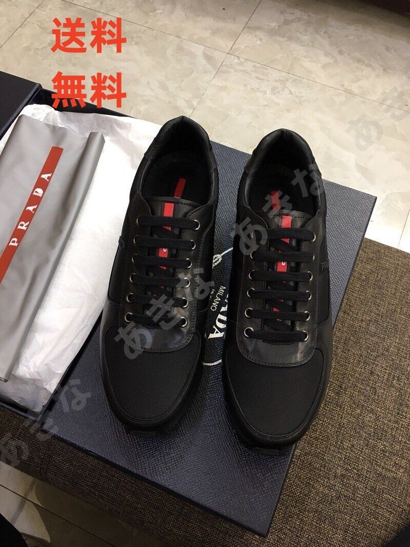 新品未使用 Prada/プラダメンズ・スニーカー黑 【並行輸入品】