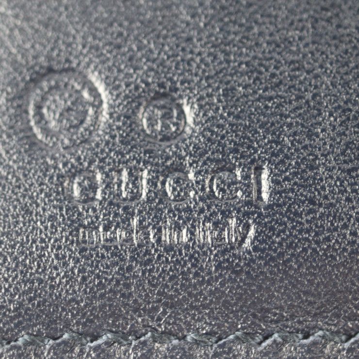 GUCCI グッチ 二つ折り財布 544475 レザー ネイビー シルバー金具