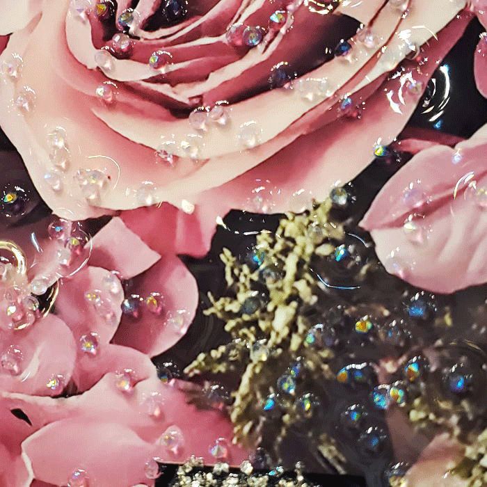 完成品/送料無料】アートパネル フローラル 花 バラ 額縁入 絵画