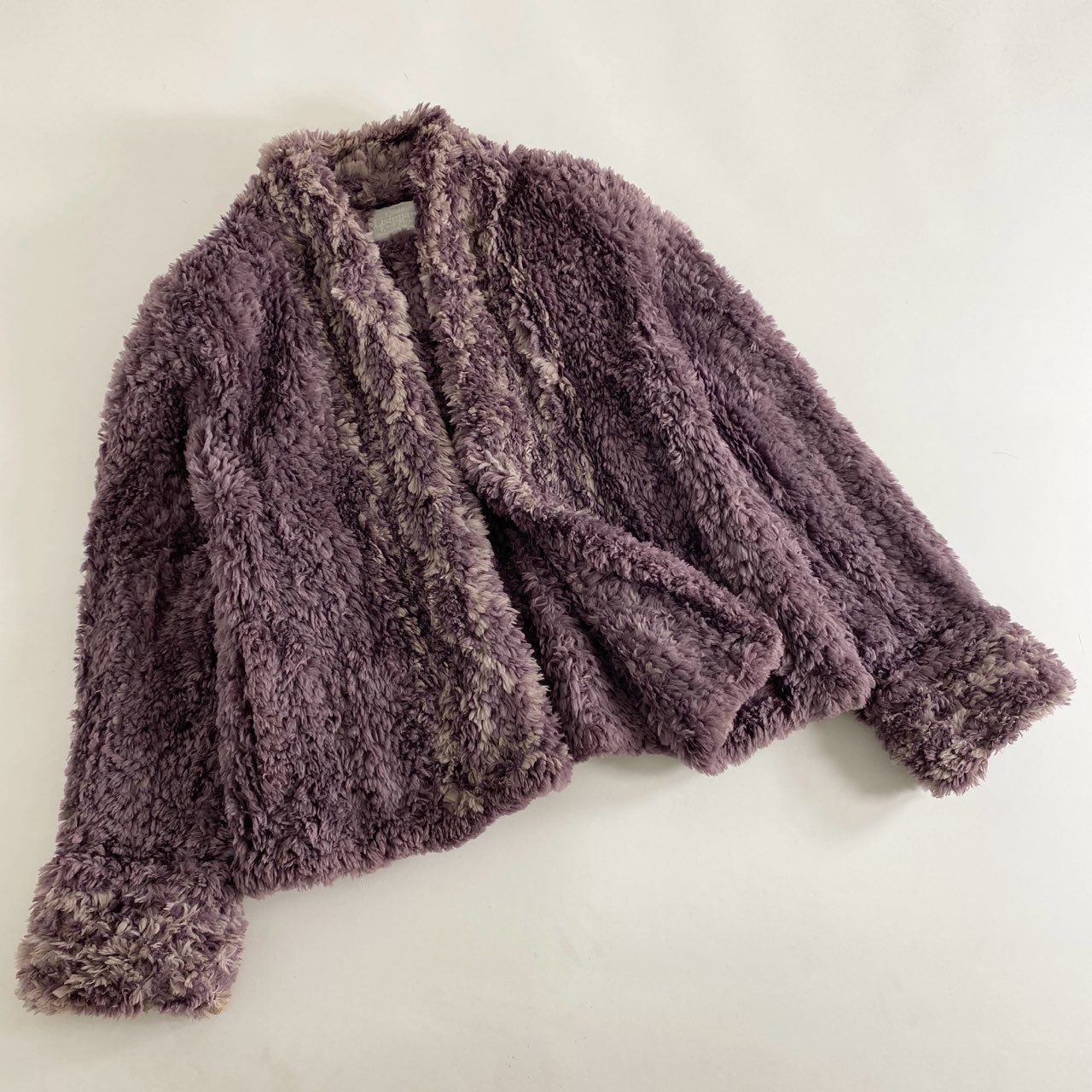 46h8 カナダ製 Paula Lishman Knit Fur ポーラリッシュマンニットファー サイズM パープル ビーバーヤーン 毛皮コート  ビーバーブレート レディース