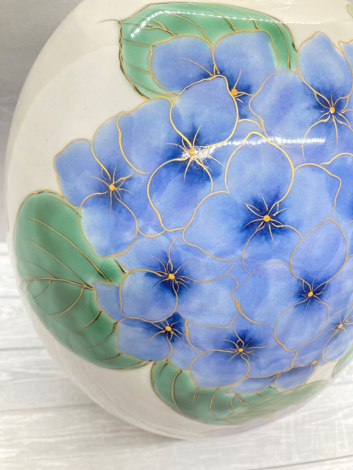 京焼　清水焼　陶あん　白掛牡丹　花瓶　陶器製　日本製　花生　しろがけぼたん 京焼 清水焼 陶あん 白掛牡丹 花瓶 陶器製 日本製 花生 しろがけ